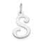 14K White Gold Polished Fancy Initial Letter S Charm Jewerly 20mm x 11mm
